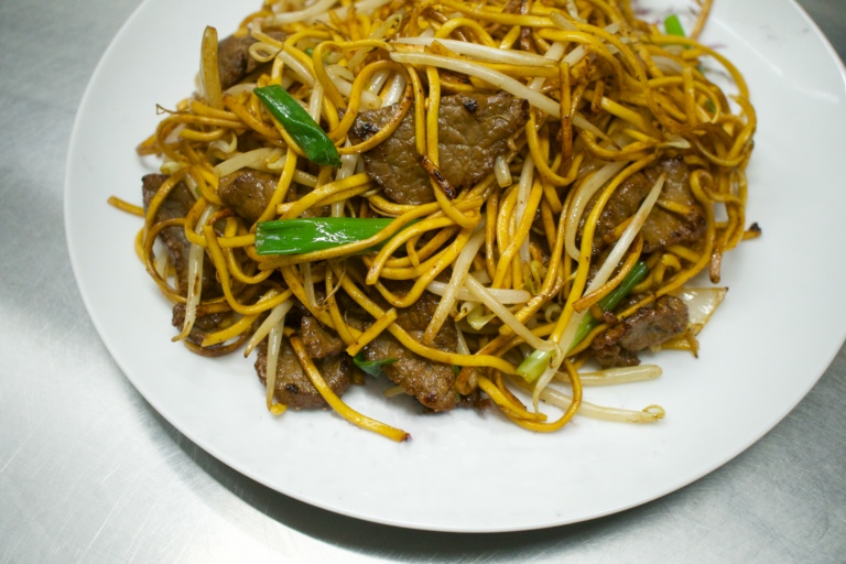 Wok Inn Rosyth, Chinese fried noodles with beef and spring onions